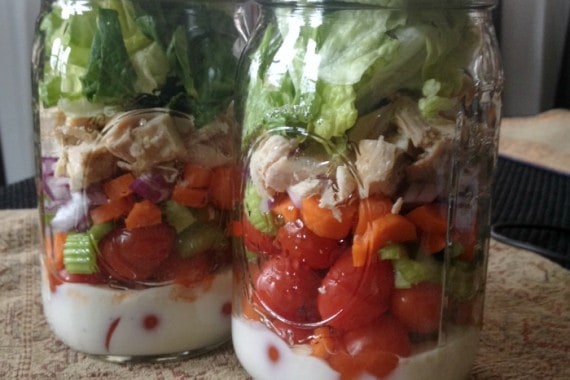 Buffalo Chicken Mason Jar Salad