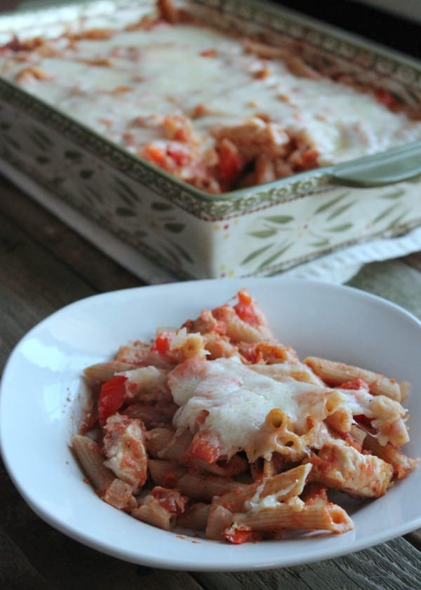 Chicken Parmesan Casserole with Creamy Red Pepper Sauce