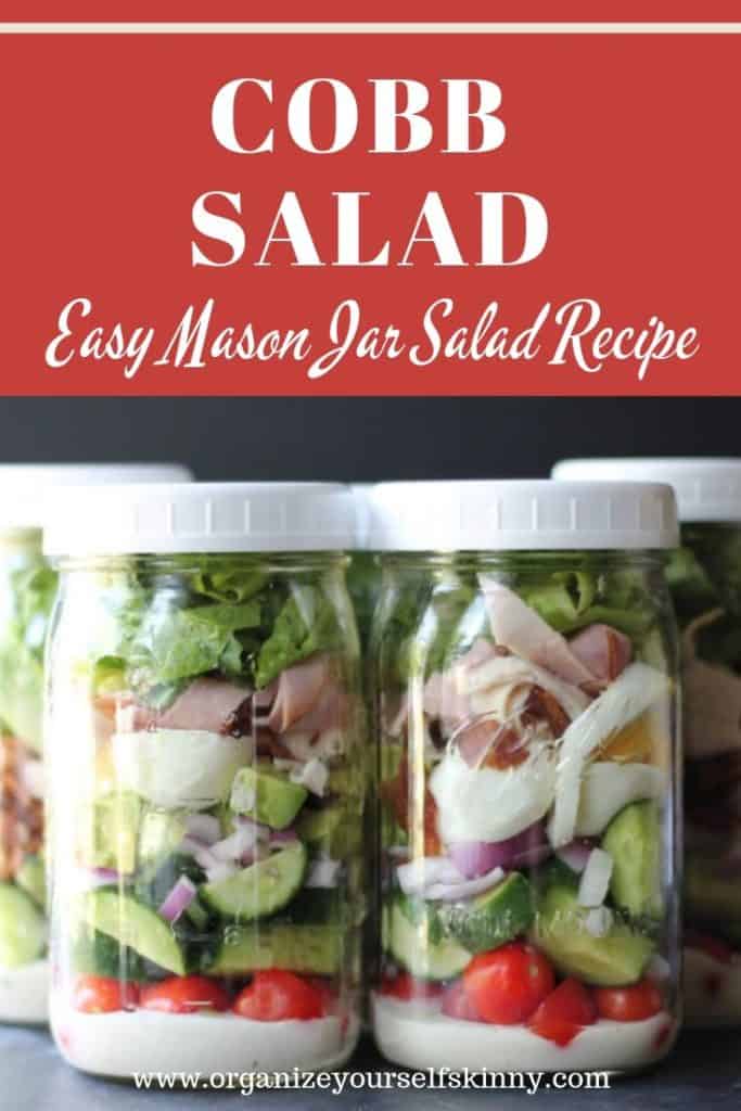 How to Food Prep Ball Mason Jar Cobb Salad - Seven Graces