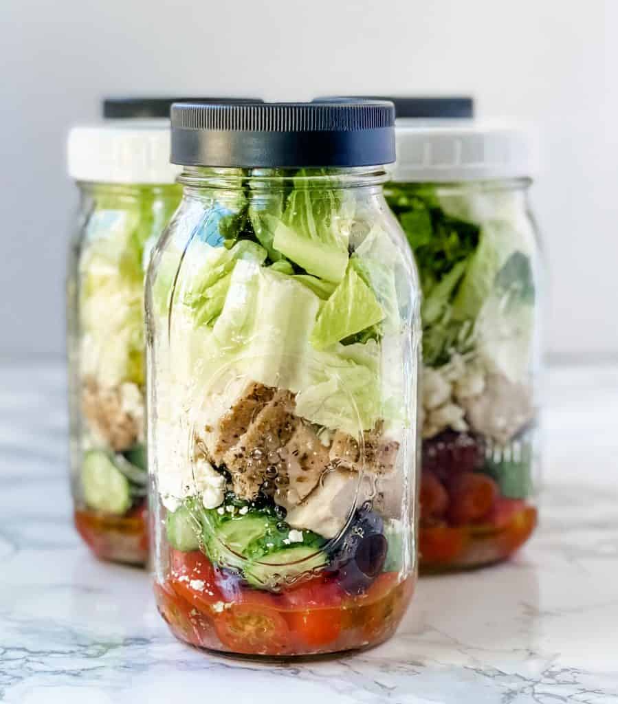 Keto Greek Salad in a Jar