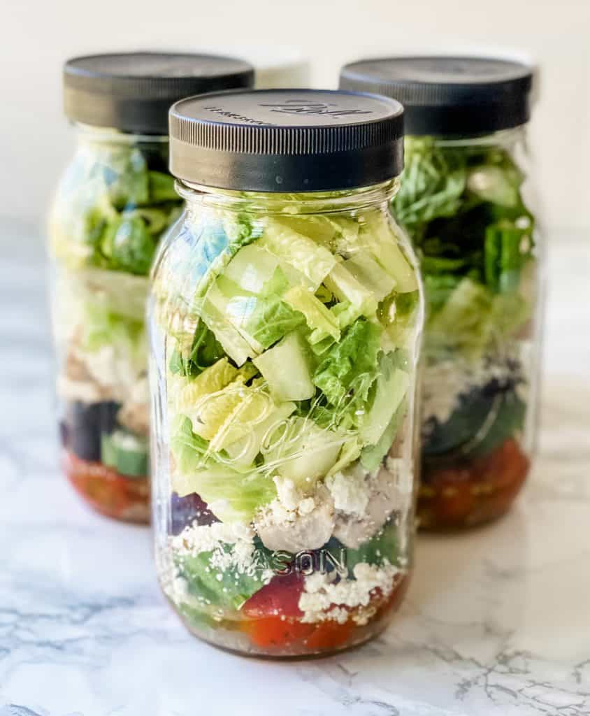 Keto Greek Salad in a jar
