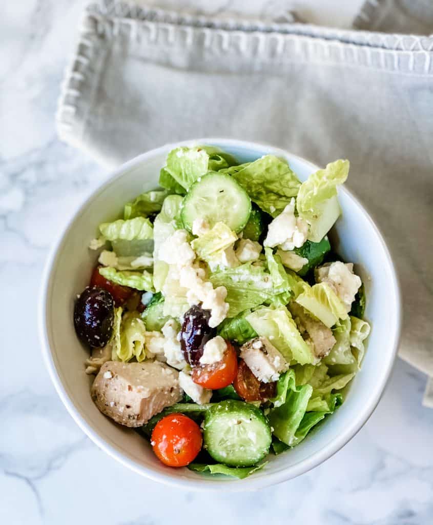 Keto Greek Salad in a bowl