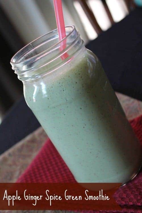 Apple Ginger Green Smoothie #vitamix #organizeyourselfskinny