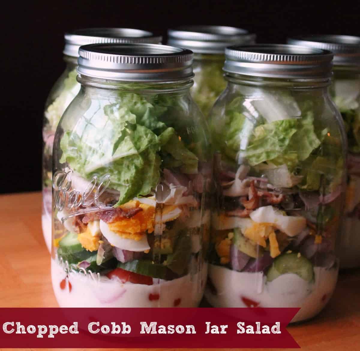 Mason Jar Cobb Salads  Healthy Lunch Ideas - Feelin Fabulous