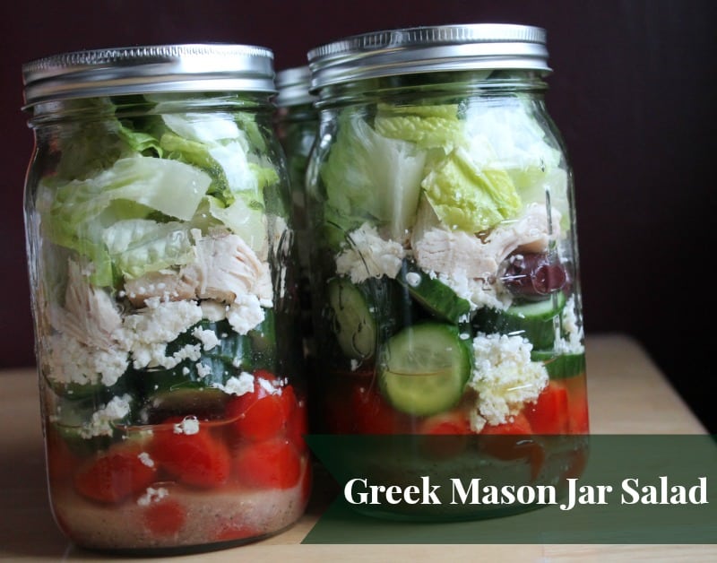 greek chicken mason jar salad
