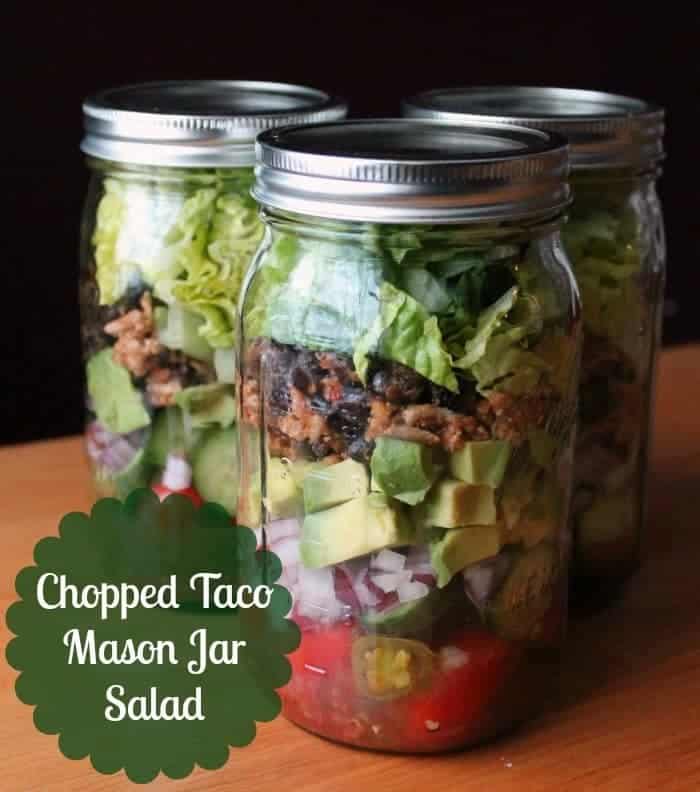 Chopped Taco Mason Jar Salad - Organize Yourself Skinny