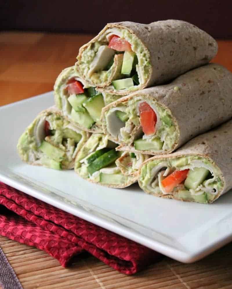 Turkey Wrap with a Delicious Creamy Chipotle Avocado Spread 