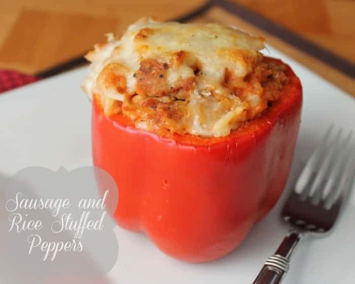 Healthy Sausage and Rice Stuffed Peppers Freezer Meal Freezer Recipe