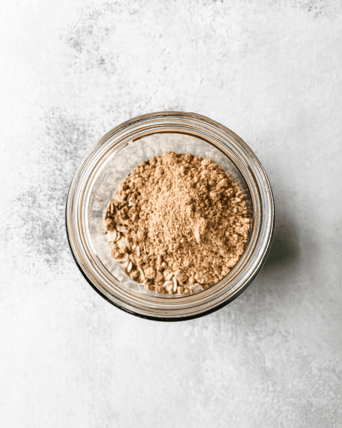 dry overnight oats ingredients in a mason jar.