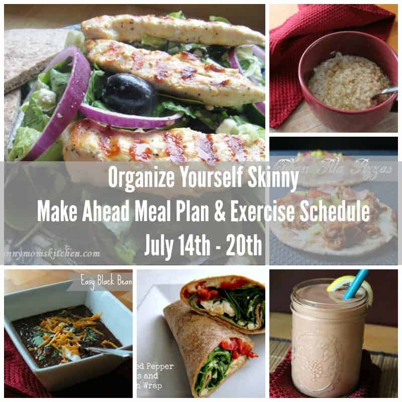 Make Ahead Meal Plan and Exercise Schedule July 14th