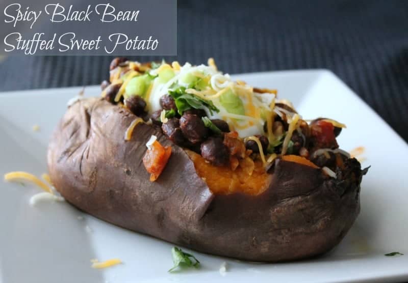 Spicy Stuffed Black Bean Sweet Potato