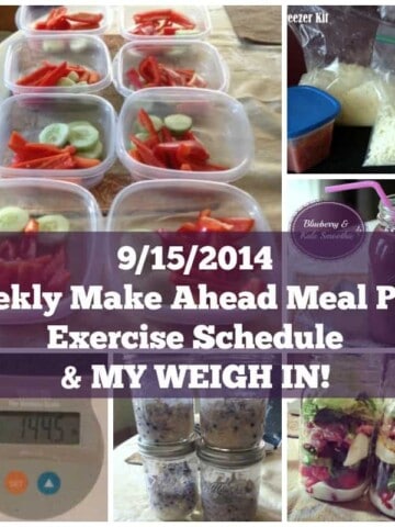 Make Ahead Meal Plan, Exercise Schedule, & My Weekly Weigh In 9/15/14