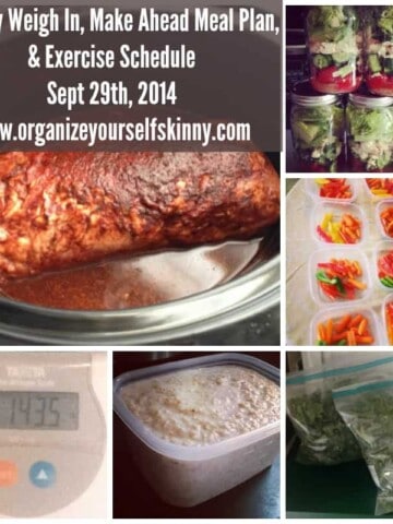 Make Meal Plan, Exercise Schedule, and My Weekly Weigh In Sept 29th