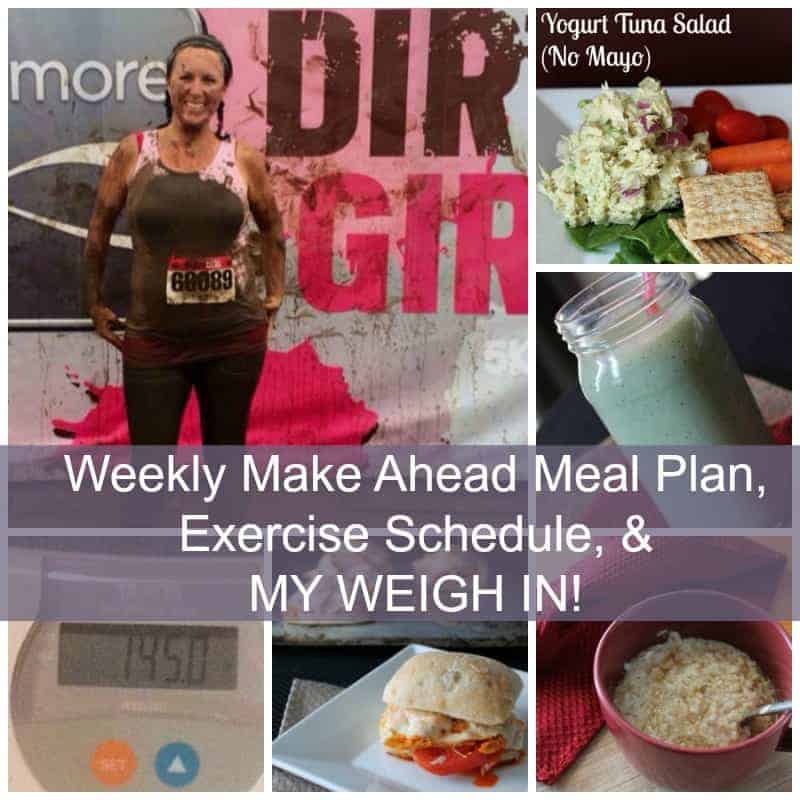 Weekly Meal Plan, Exercise Schedule, and Weigh In 