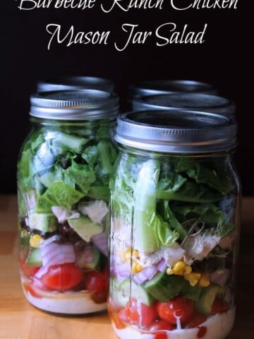 Barbecue Ranch Chicken Mason Jar Salad 363 calories and 9 weight watchers points plus