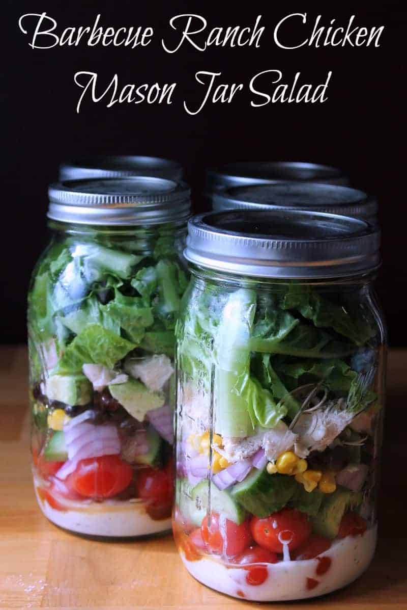 Barbecue Chicken Mason Jar Salad 