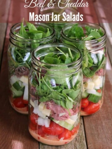 Spinach Pasta Salad in a Jar - Organize Yourself Skinny