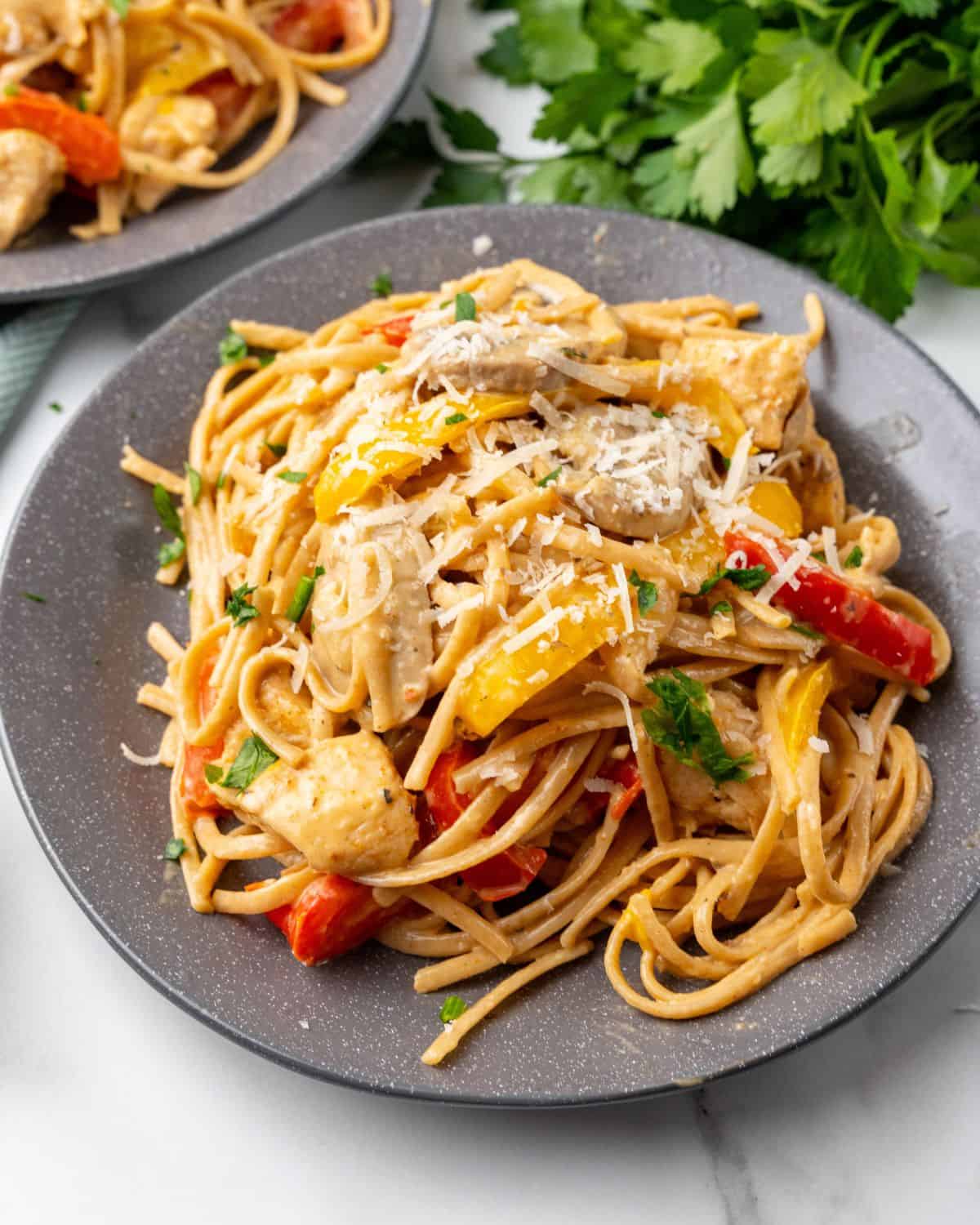 cajun pasta on a plate.