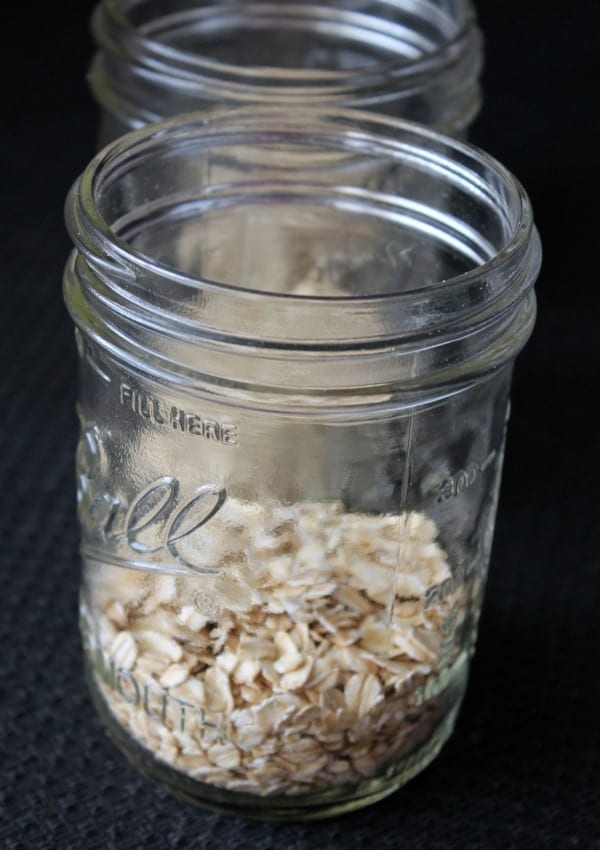 rolled oats in a mason jar 