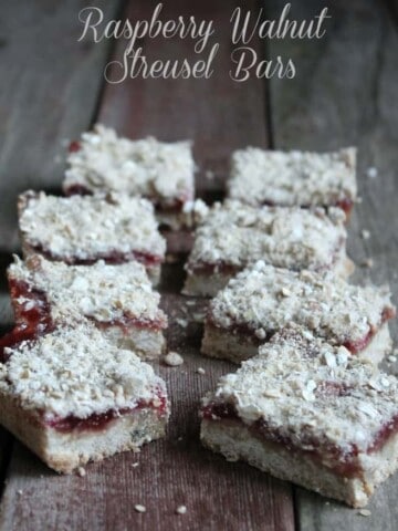 Raspberry Walnut Streusel Bars 167 and 4 weight watchers points plus