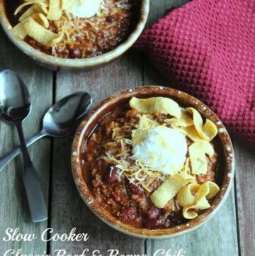 Slow Cooker Classic Beef and Beans Chili 378 Calories 9 weight watcher points plus