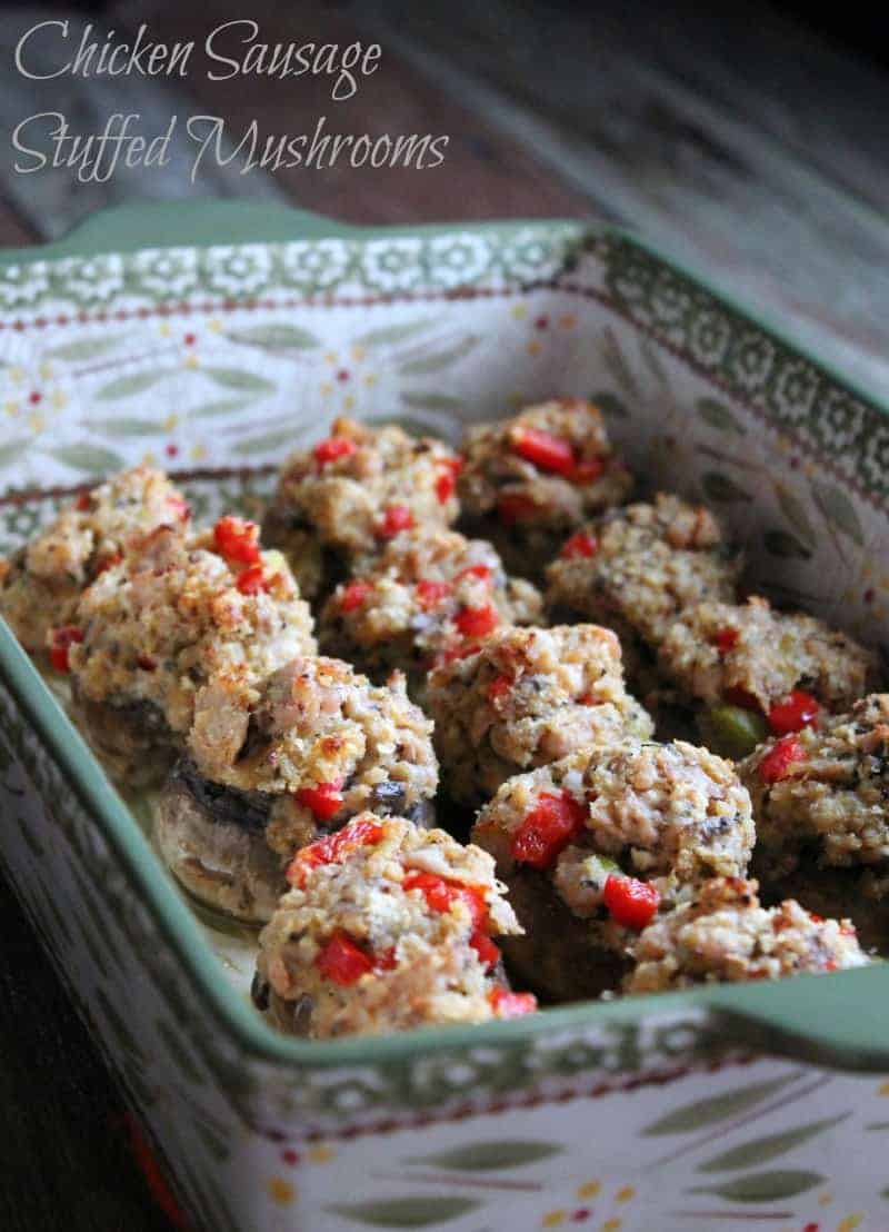 Chicken Sausage Stuffed Mushrooms 126 calories and 3 weight watchers points plus