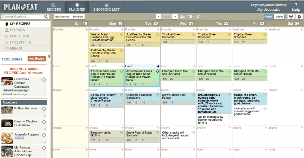 Plan to Eat Meal Plan