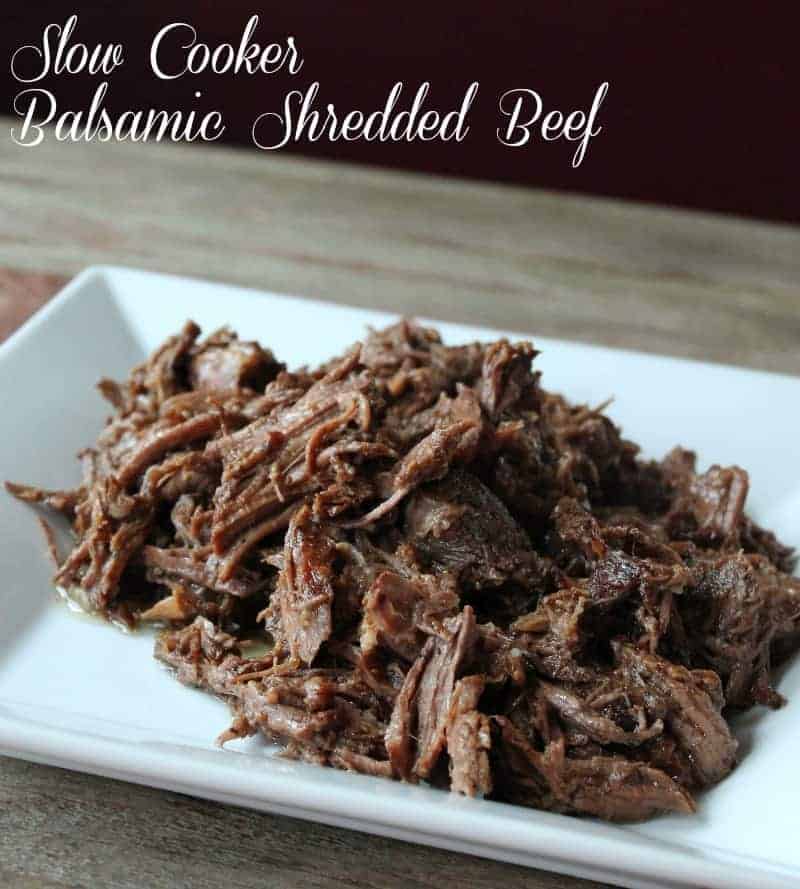 Slow Cooker Balsamic Shredded Beef Recipe 328 calories 8 weight watchers points plus 