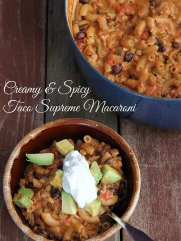 Creamy and Spicy Taco Supreme Macaroni 373 calories and 9 weight watchers points plus