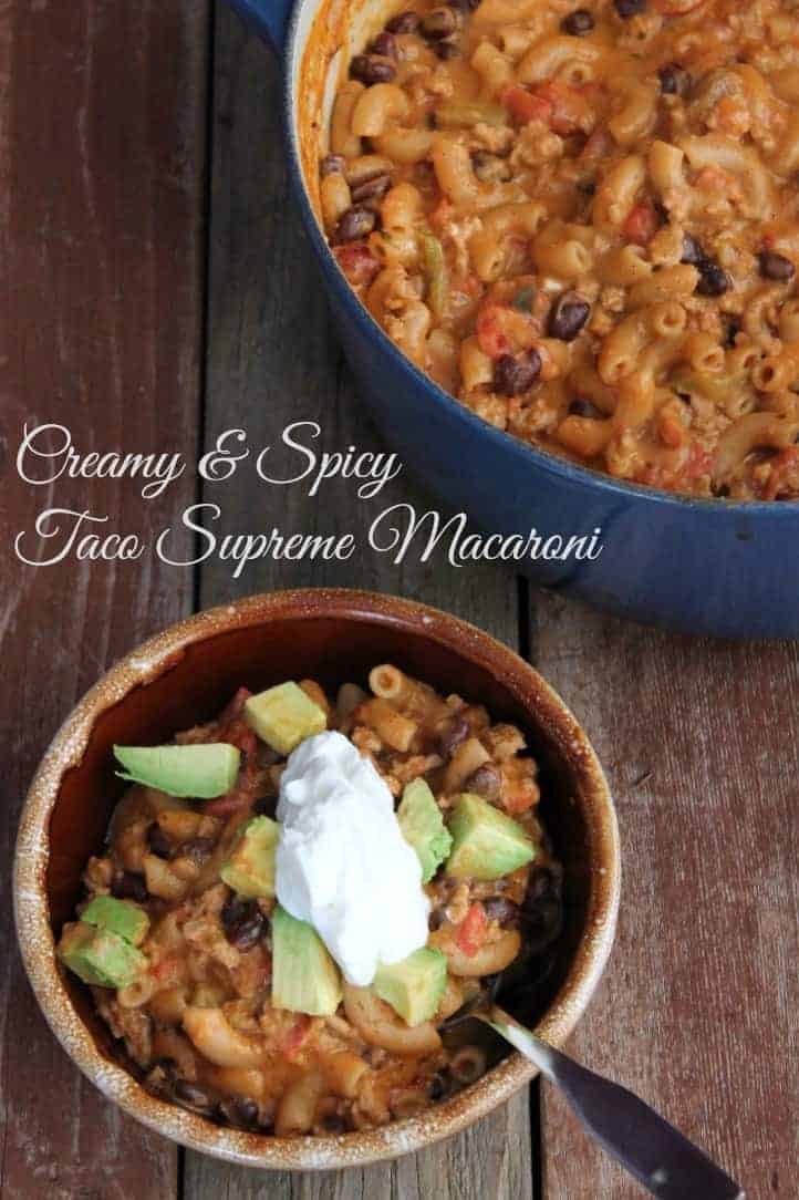 Creamy and Spicy Taco Supreme Macaroni 373 calories and 9 weight watchers points plus