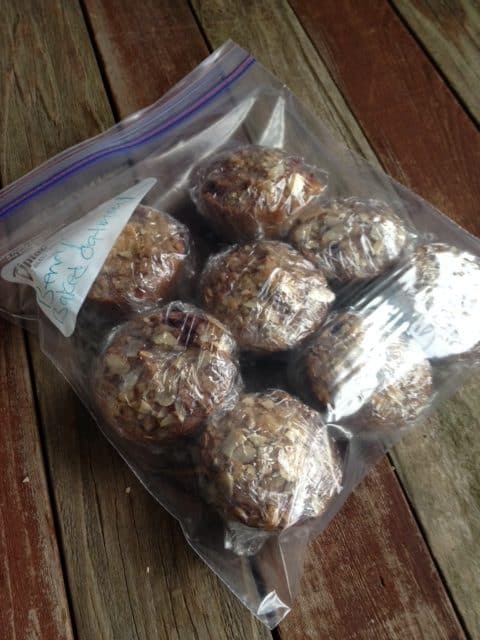 Frozen muffins made with steel cut oats to give new moms a boost of energy.