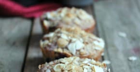 Berry Baked Oatmeal Cups with Almond Streusel Topping 249 calories and 7 weight watchers points plus