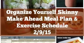 Make Ahead Meal Plan and Exercise Schedule 2/9/15