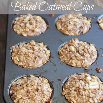 Apple Spice Baked Oatmeal Cups 188 calories and 5 Weight Watchers Points + #weightwatchers
