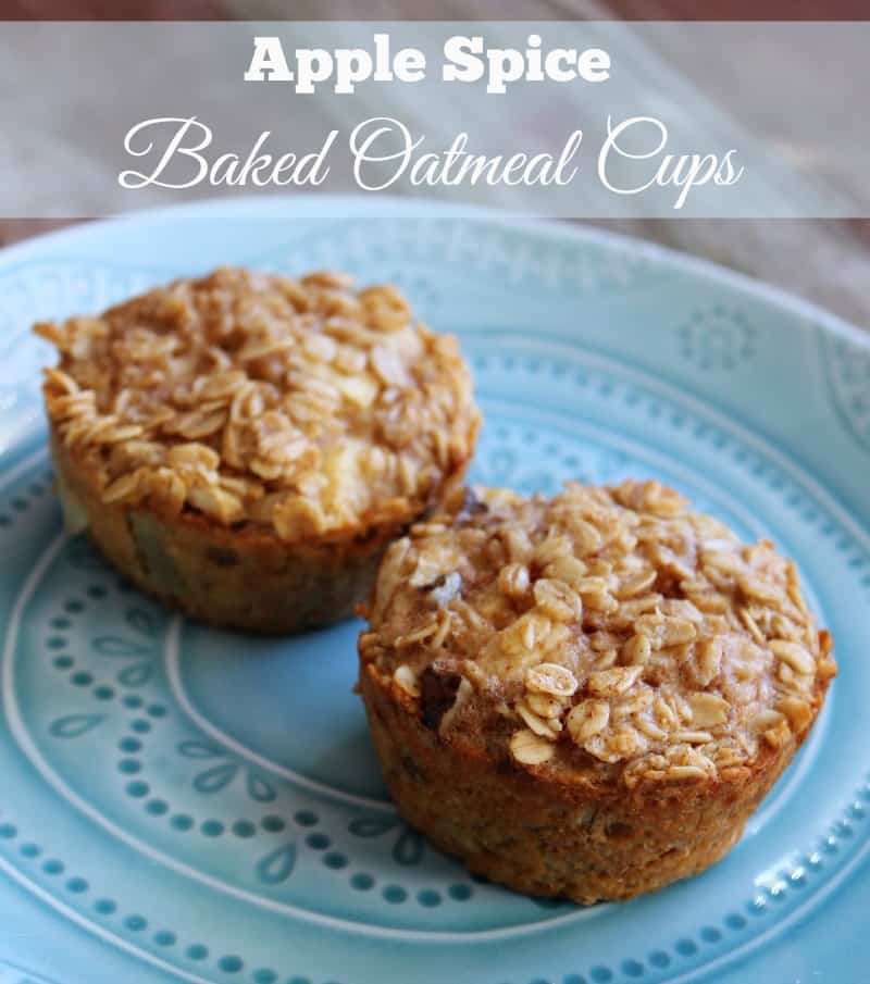 Apple Spice Baked Oatmeal Cups 188 calories and 5 Weight Watchers Points + #weightwatchers 