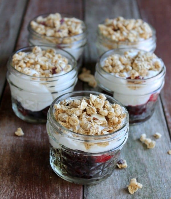 jars of fruit and yogurt