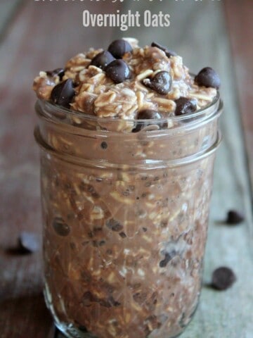 Chocolate Mint Brownie Overnight Oats 303 calories 8 weight watchers points plus