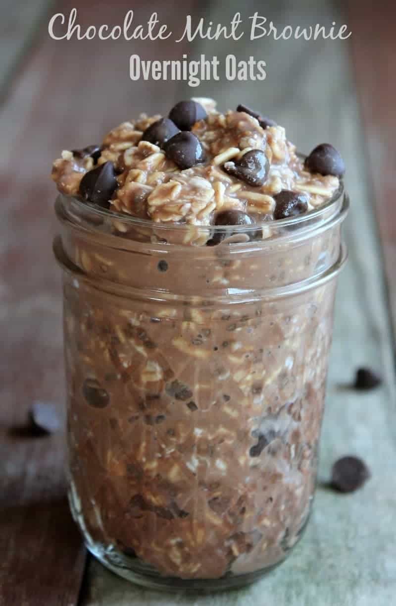Chocolate Mint Brownie Overnight Oats 303 calories 8 weight watchers points plus Great healthy make-ahead breakfast recipe