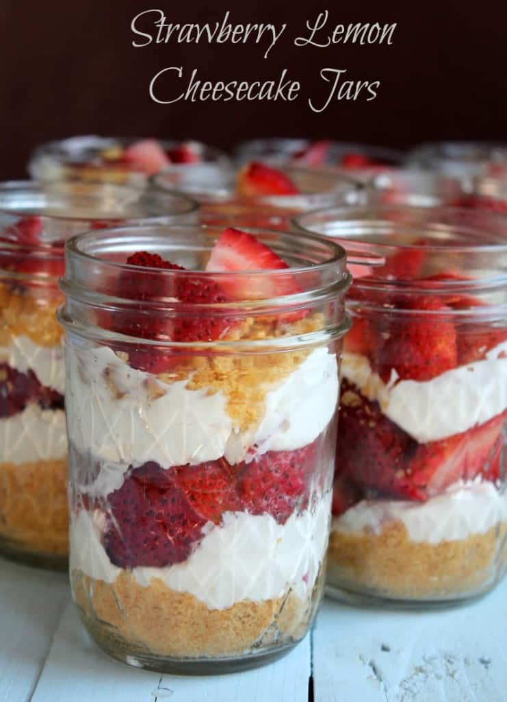 Lightened Up No-Bake Strawberry Cheesecake Jars 269 calories and 7 weight watchers points plus