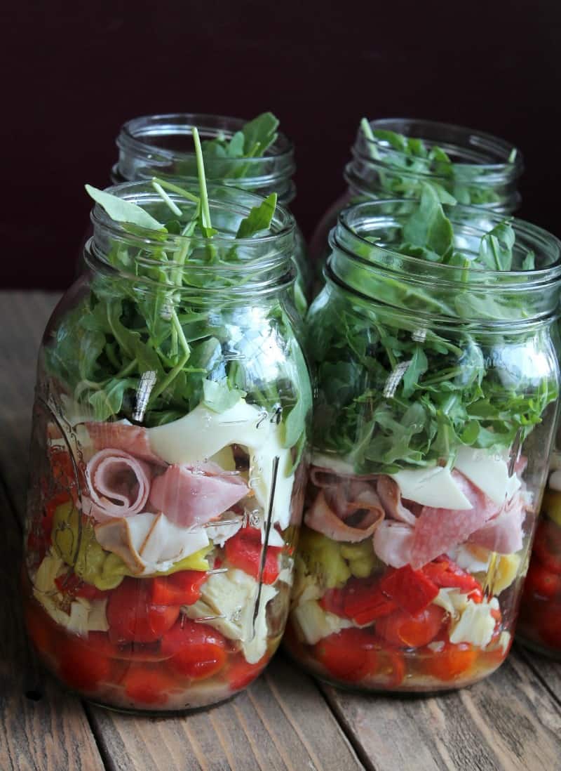 antipasto mason jar salad