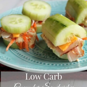 Low Carb Cucumber Sandwiches 71 calories and 2 weight watchers points plus