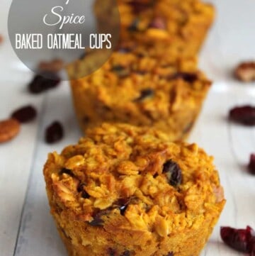 Pumpkin Spice Baked Oatmeal Cups 231 calories and 6 weight watchers points plus