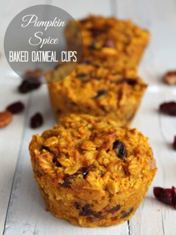 Pumpkin Spice Baked Oatmeal Cups 231 calories and 6 weight watchers points plus