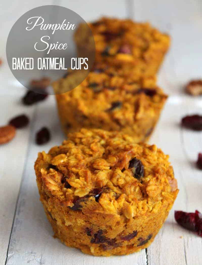 Pumpkin Spice Baked Oatmeal Cups 231 calories and 6 weight watchers points plus