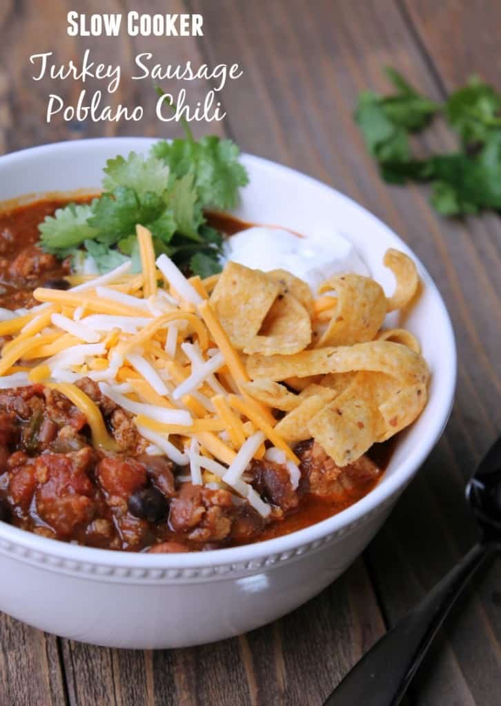 Slow Cooker Turkey Poblano Chili Recipe 306 calories and 7 weight watchers points