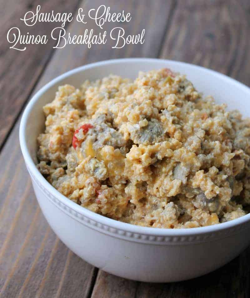 Sausage and Cheese Quinoa Breakfast Bowl 378 calories