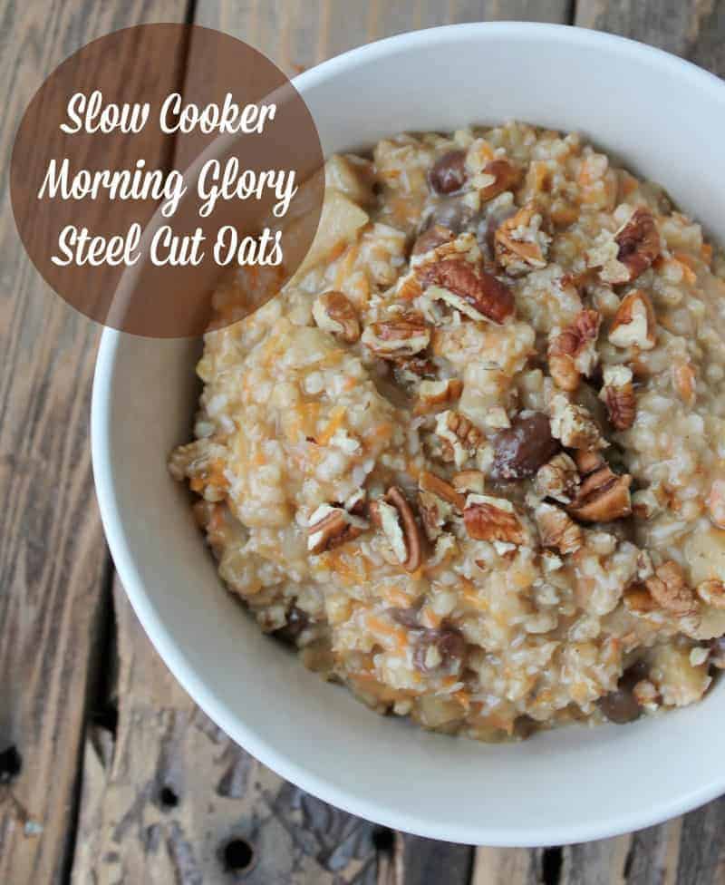 Slow Cooker Morning Glory Steel Cut Oatmeal Make-ahead Healthy Recipe