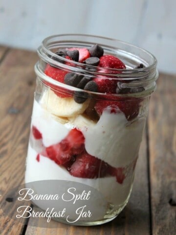 Banana Split Breakfast Jar Healthy Make-ahead Breakfast Recipe
