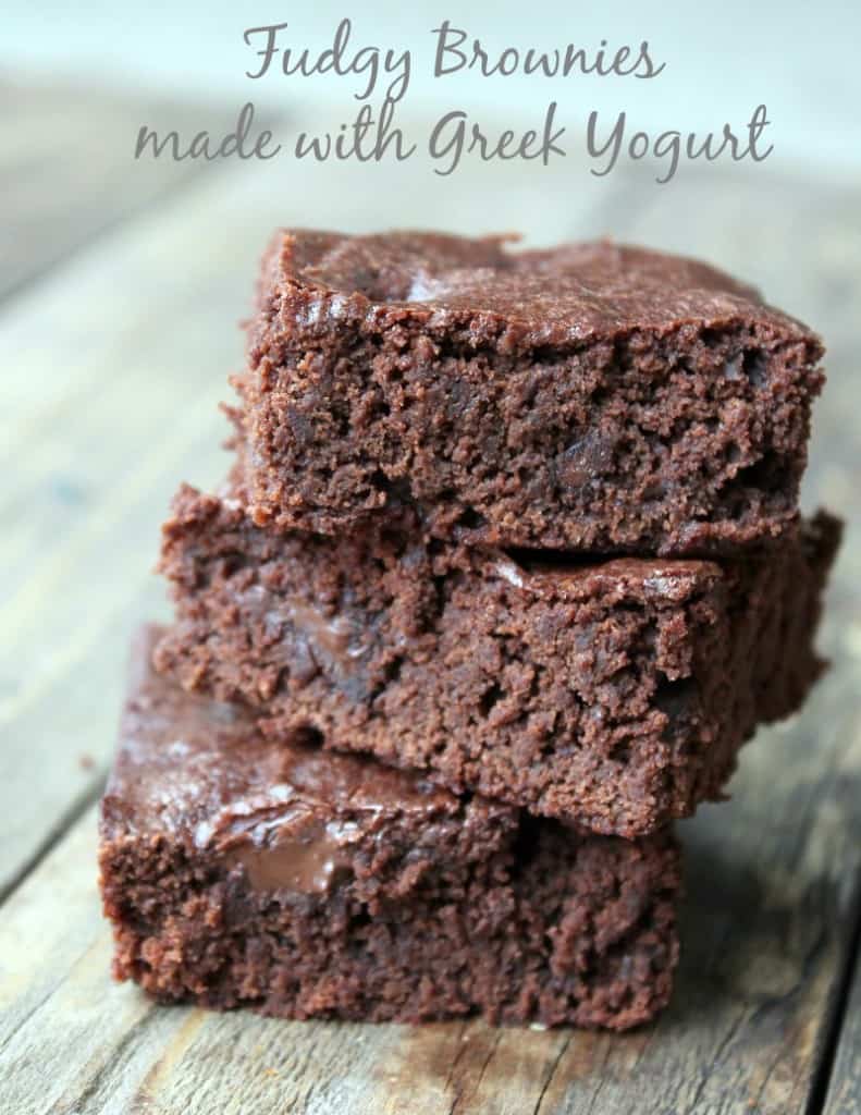 Fudgy Brownies Made With Greek Yogurt for a healthy super bowl dessert