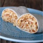 bacon breakfast burrito front view